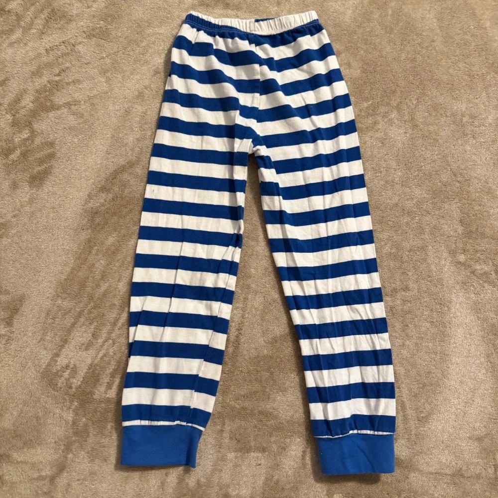 Magic Kingdom Boutique Kids Turkey Pajama Set Blue White Striped Size 6-7T